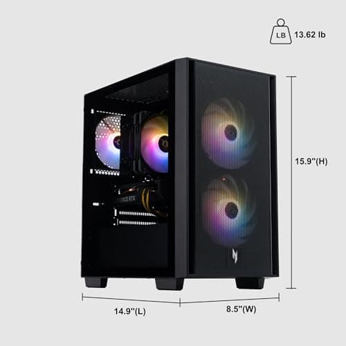 acer Nitro 60 Gaming Desktop Computer AMD Octa-core Ryzen 7 7700 (>i9-13900H) 32GB DDR5 2TB SSD GeForce RTX 5070 12GB GDDR7 DLSS4 (Up to 988 AI Tops) 850W 80+ Gold PSU Type-C Win11Pro ICP Hub 5