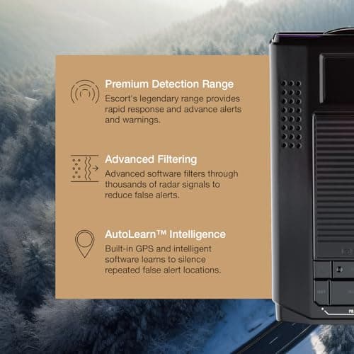 Escort MAX 3 Laser Radar Detector - Bluetooth Connectivity, Premium Range, Advanced Filtering, AutoLearn Technology, Voice Alerts, OLED Display, Apple CarPlay and Android Auto Compatible 3