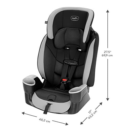 Evenflo High-Back Booster Car Seat with Harness, 22 to 110lbs, Maestro Sport, Granite Gray 3