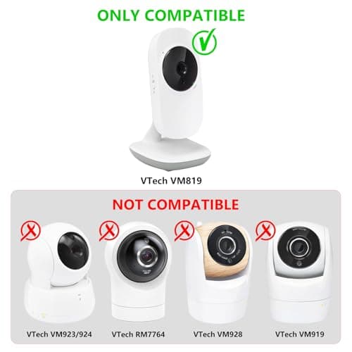 Baby Monitor Holder Compatible with VTech VM819, Flexible Baby Monitor Mount, Crib Clip Mount Without Tools or Wall Damage - White 2