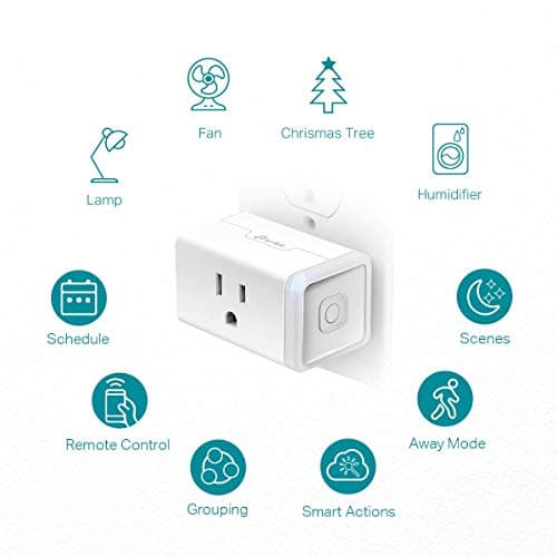Kasa Smart Plug HS103P2, Smart Home Wi-Fi Outlet Works with Alexa, Echo, Google Home & IFTTT, No Hub Required, Remote Control,15 Amp,UL Certified, (Pack of 2) White 4
