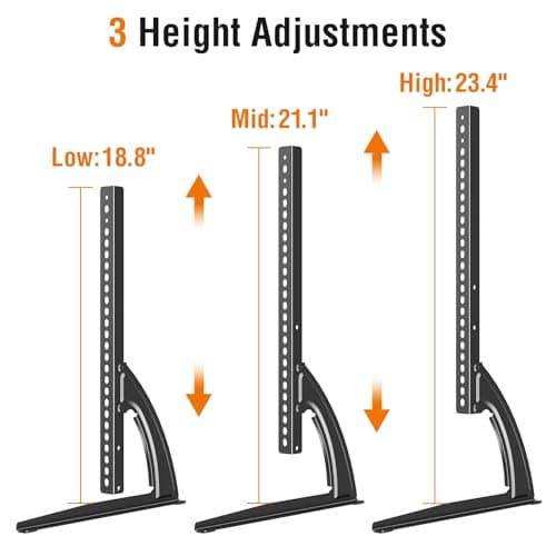 ELIVED Universal Table Top TV Stand for Most 27 to 55 inch LCD LED Plasma Flat Screen TVs, TV Base Height Adjustable Leg Stand Holds up to 88 lbs, VESA up to 800x400mm, YD1014 3