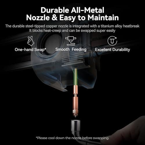 Creality K1 SE 3D Printer, 600mm/s High-Speed Hands-Free Auto Leveling Flagship-Level Direct Extruder Quick-swap Tri-Metal Nozzle K1 Upgrade 3D Printer, Print Size 250x220x220mm 5