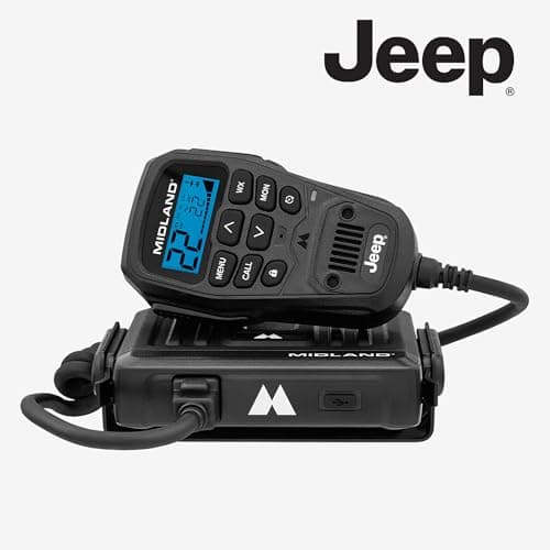 Midland® - MXT275® Jeep Branded MicroMobile GMRS Radio - 15 Watts Two-Way Radio with Integrated Control Microphone - Overland Tractors Detachable External Magnetic Mount Antenna - 8 Repeater Channels 3