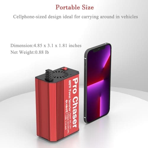 Pro Chaser 400W Power Inverters for Vehicles - DC 12v to AC 110v Car Inverter Converter, 6.2A Dual USB Charging Ports, Dual AC Adapter for Laptops Air Compressor 2