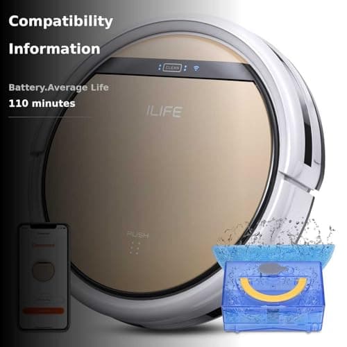 ILIFE V5s Plus Robot Vacuum and Mop Combo with Wi-Fi/App/Alexa, Automatic Self-Charging Robotic Vacuum Cleaner, Slim and Quiet, Cleans Hard Floors Carpets and Pet Hair (V5s Pro Upgrade Version) 3