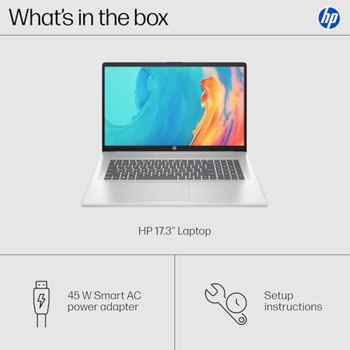 HP 17 Business Laptop 2025/2026 Edition, 17.3" FHD IPS Display, AMD 7000 Series Ryzen Processor (Beats Intel i7-1355U), Copilot Key, 64GB RAM, 2TB SSD, HDMI, Wi-Fi 6, Windows 11 Pro, WOWPC USB 5