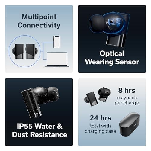 Status Pro X Wireless Earbuds, Triple Speaker Driver, Hi-Res Audio with LDAC, 52dB ANC, 6 Beamforming Mics with VoiceLoom AI for Clearest Calls 5