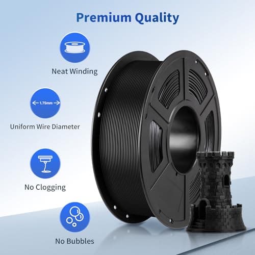 ANYCUBIC PLA Filament 1.75mm Bundle, 3D Printing PLA Filament 1.75mm Dimensional Accuracy +/- 0.02mm, 1KG Spool (2.2 lbs), 2KG Black+Black 2