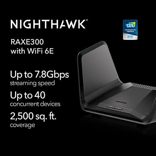 NETGEAR Nighthawk Tri-Band WiFi 6E Router (RAXE300) - Security Features, AXE7800 Wireless Gigabit Speed (Up to 7.8Gbps), New 6GHz Band, 8-Streams Cover up to 2,500 sq. ft., 40 Devices 2