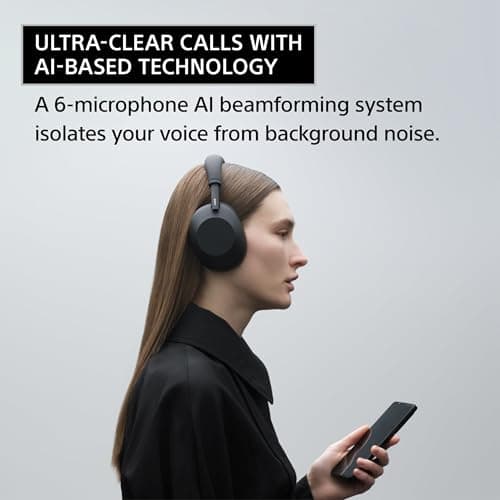 Sony WH-1000XM6 The Best Noise Canceling Wireless Headphones, HD NC Processor QN3, 12 Microphones, Adaptive NC Optimizer, Mastered by Engineers, Studio-Quality, 30-Hour Battery, Midnight Blue 2