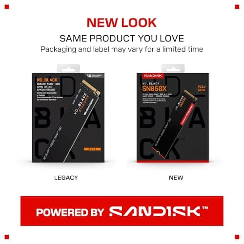 WD_BLACK 2TB SN850X NVMe SSD Internal Solid State Drive - Gen4 PCIe, M.2 2280, Up to 7,300 MB/s - WDS200T2X0E 2