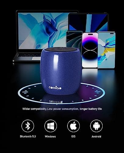 Small Speaker, Bluetooth Speaker with 360°HD Stereo Sound and Robust Bass, Mini Speakers with Hands-Free Call, IP67 Waterproof, Portable Speakers for Shower, Room, Car, Trip, Ideal Gift for Men, Women 4