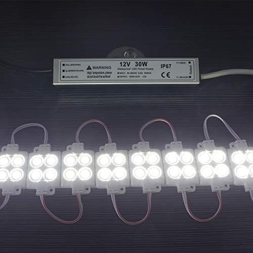 30W 12 Volt LED Power Supply, Waterproof IP67 LED Driver, 110V AC to 12V DC Converter, LED Transformer Low Voltage Output with 3-Prong Plug 3.3 Feet Cable for Light Strip, 2.5Amp 3