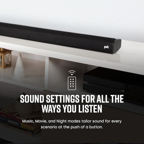 Polk Audio Signa S2 Sound Bar for Smart TV with Subwoofer, Wireless – Exclusive VoiceAdjust Technology, Ultra-Slim Design, Works with 4K & HD TVs, HDMI & Optical, Bluetooth, Wireless Streaming 4