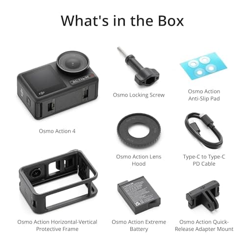 DJI Osmo Action 4 Essential Combo, 4K/120fps Waterproof Action Camera with a 1/1.3-Inch Sensor, Stunning Low-Light Imaging,10-bit & D-Log M Color Performance, Long-Lasting 160 Mins, Outdoor Camera 3