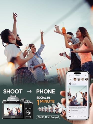 8K Professional Cameras for Photography 64MP - WiFi, 16X Zoom Autofocus, with 64G TF Card & 2 Batteries, 180° Flip Screen, Anti-Shake, Digital Vlogging Camera for YouTube Travel (Black) 5