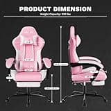 Ergonomic Video Gamer Chairs Gaming Computer Chairs Gamer Chairs for Adults Massage Lumbar Support Swivel Height Adjustable Headrest Backrest 3