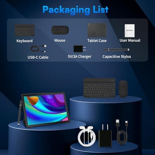 HiGrace 2025 Latest Upgraded Android 15 Tablet 10 Inch, 24GB+128GB+1TB Expand, WiFi 6 BT 5.4, Type-C Fast Charging, Dual Camera, Widevine L1 HD IPS Screen with Keyboard 4