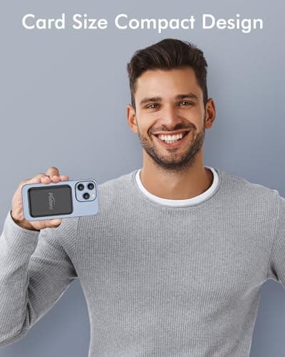 podoru for Magsafe Battery Pack, 5000mAh Magnetic Power Bank with Type-C Cable 20W PD Fast Charging Lighting Input Wireless Portable Charger for iPhone 17/16/15/14/13/12/ All Series-Black 4