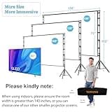 TOWOND Projector Screen and Stand, 150 inch Indoor Outdoor Projection Screen, Portable 16:9 4K HD Rear Front Movie Screen with Carry Bag Wrinkle-Free Design for Home Theater Backyard Cinema 3