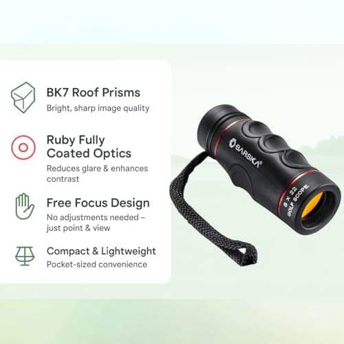 Barska Blueline 8x22 Waterproof Golf Scope Monocular with Built-in Internal Distance Reticle 3