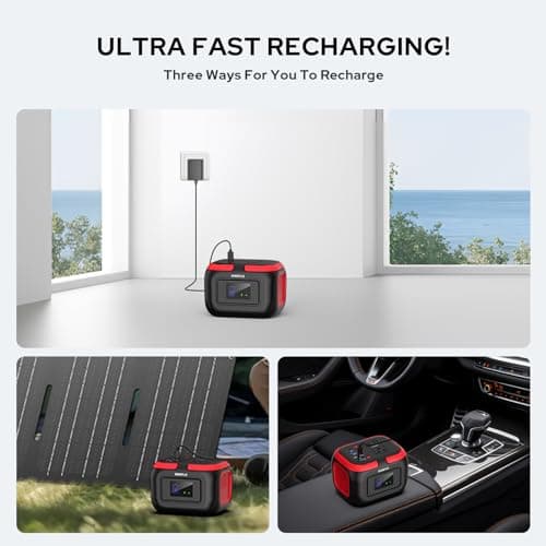 ENOFLO Portable Power Station, 97Wh Solar Generator, Lithium Battery Power with 110V AC 120W Peak Socket/DC/USB QC3.0/LED Light for Outdoor Camping Trip Home Backup Emergency 3