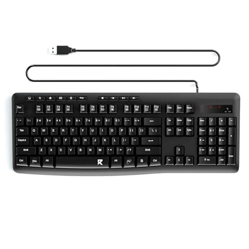 Redragon BK7366 Wired Keyboard,Multimedia USB Quiet Computer Keyboard,Silent Keyboard with Large Number Pad,Spill-Resistant,Anti-Wear Letters,Full Size for Laptop,Desktop 5