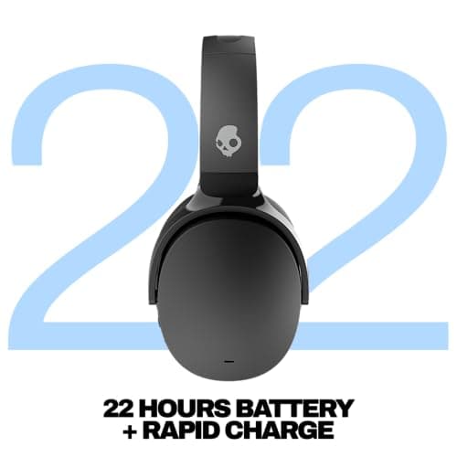 Skullcandy Hesh ANC Wireless Over-Ear Bluetooth Headphones with Extra USB-C Charging Cable, Active Noise Canceling, 22 Hrs Battery, Foldable Lightweight Design, Microphone iPhone Android - True Black 2