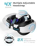 Kawaye for Meta Quest 3S/Quest 2/Quest 3 Head Strap, Double Knobs Adjustable Elite Strap Replacement,VR Headset Strap with Two Large Support Pad Enhanced Support, Reduce Pressure-MQ2000 4