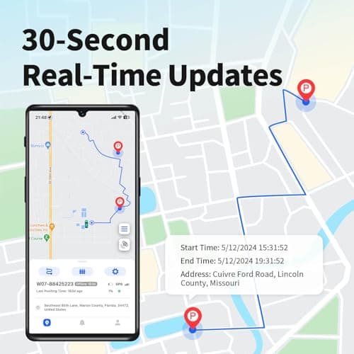 VITALGLOW GPS Tracker for Vehicles, No Monthly Fee, No Subscription, Long Battery Life, 4G SIM Card and Data Included, Trip History, GeoFence, Driving Alerts, Magnectic 3