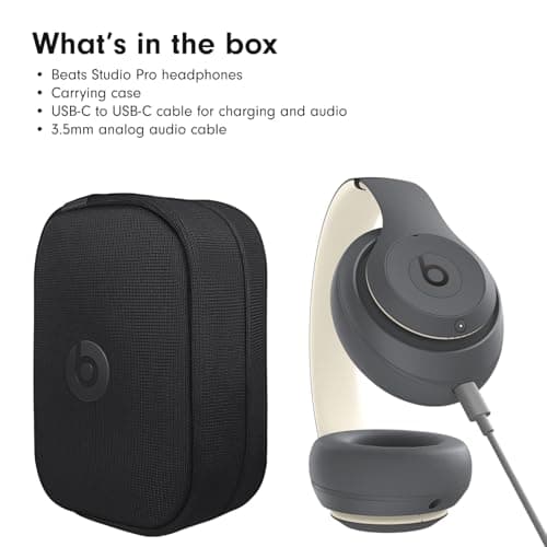 Beats Studio Pro - Premium Wireless Over-Ear Headphones- Up to 40-Hour Battery Life, Active Noise Cancelling, USB-C Lossless Audio, Apple & Android Compatible - Amazon Exclusive Sand Gray 4