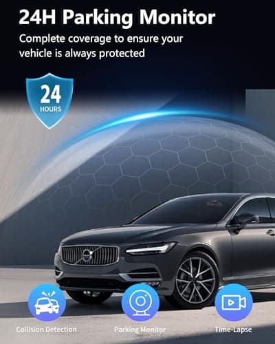 4-Channel 360° Dash cam Front and Rear FHD 1080P 180° Rotating Side-View Camera APP Control reversing Display Collision Detection Parking Monitoring Loop Recording | Suitable for sedans and SUVs 5