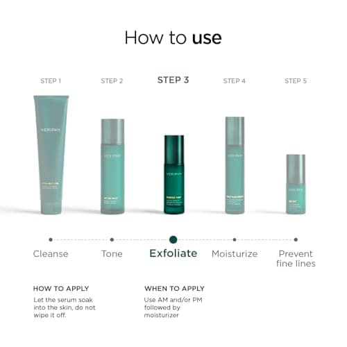 Veriphy Exfoliating AHA Facial Serum | Hydrating & Brightening Solution for Dark Spots, Fine Lines, and Wrinkles | Anti-Aging Hyaluronic Acid Serum for Face | Night Face Serum 5