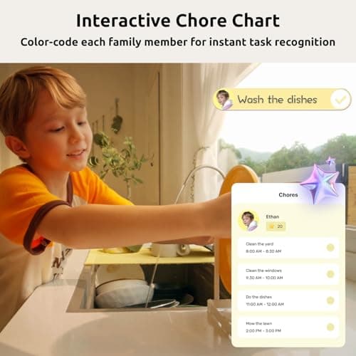 Everblog 21.5'' Digital Calendar & Chore Chart - Smart Interactive Display for Family Schedules, 1920 * 1080P Full HD Touchscreen Electronic WiFi Planner, Wall and Desk Mountable 3