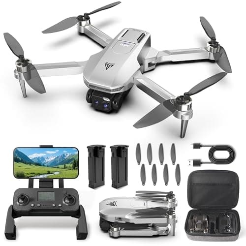 GPS Drone with Dual 2K QHD Cameras for Beginners, Adults & Kids, Brushless Motor with WiFi FPV, Under 249g, 90° Adjustable Lens, Optical Flow, Auto Return, 5G Transmission, Gesture Photos, Altitude Hold, 40-Min Flight, Foldable — RC Quadcopter Gift