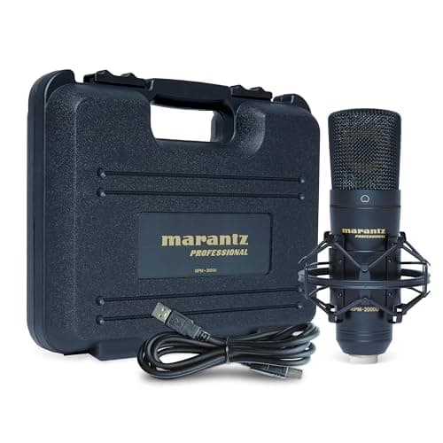 Marantz Professional MPM-2000U | Large Diaphragm Studio Quality USB Condenser Microphone For Podcasting & Recording, Including Shockmount, USB Cable & Carry Case