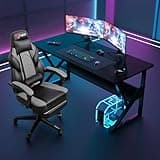 DL-win Gaming Chairs for Adults, Computer Chair with Footrest and High Back, Big and Tall Gamer Chair's with Massage Lumbar Support, 360° Swivel Height Adjustable Gaming Chair, Grey 5