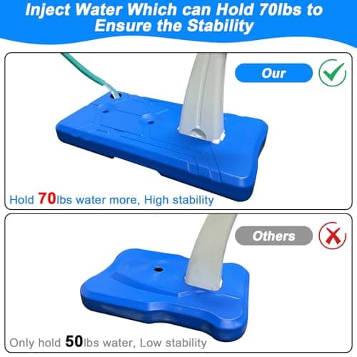 Pool Basketball Hoop Poolside, Large Pool Summer Water Basketball Hoop Game Toys with Lengthen Sturdy Base for Kids Boys Girls, Swimming Pool Basketball Hoop with 2 Balls and Pump 3