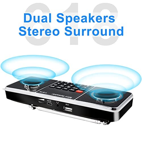 LEFON Multifunction Digital FM Radio Media Speaker MP3 Music Player Support TF Card USB Drive with LED Screen Display and Setting Timing Shutdown Function (Black) 2