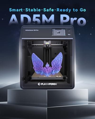 FLASHFORGE AD5M Pro 3D Printer, CoreXY 600 mm/s Printing Speed, 0.4 & 0.6mm 3s Quick-Swap 280°C Nozzles, 1-Click Auto Leveling, Fully Enclosed, 220×220×220mm Build Volume 2