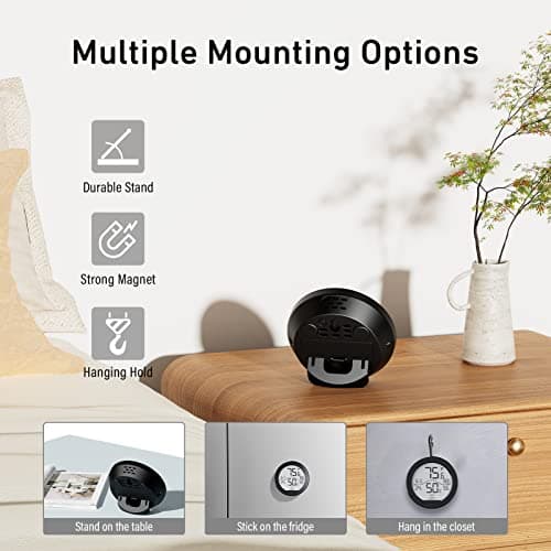 SECRUI Hygrometer Thermometer for Room Temperature Humidity Meter Indoor Thermometer Accuracy Calibration LCD Temperature Sensor with Maximum and Minimum Records, TH1,Black 4