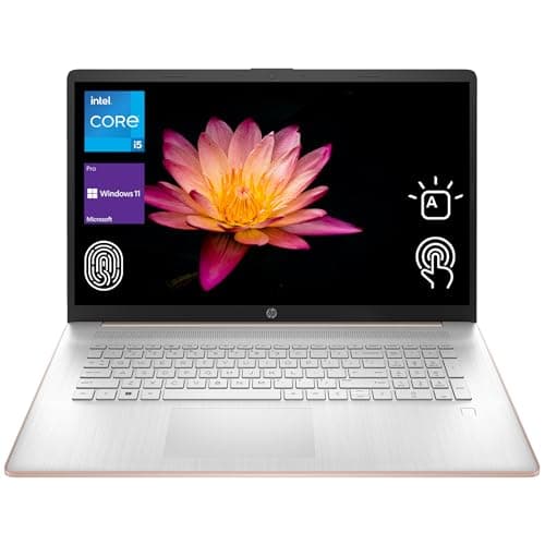 HP 2025 17t Business Professional Rose Gold Laptop, 17.3" HD+ Touchscreen, Intel Core i5-1334U, 32GB RAM, 2TB SSD, Webcam, FP Reader, Backlit KB, HDMI, Wi-Fi 6, Windows 11 Pro
