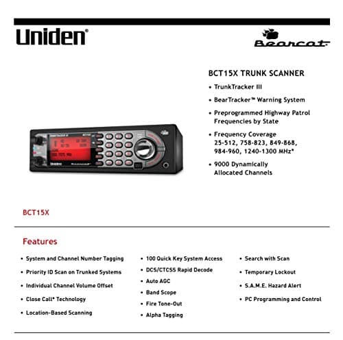 Uniden BearTracker Scanner (BCT15X) with 9,000 Channels, TrunkTracker III Technology, Base/Mobile Design, Close Call RF Capture Technology with Location-Based Scanning, - Black Color 2