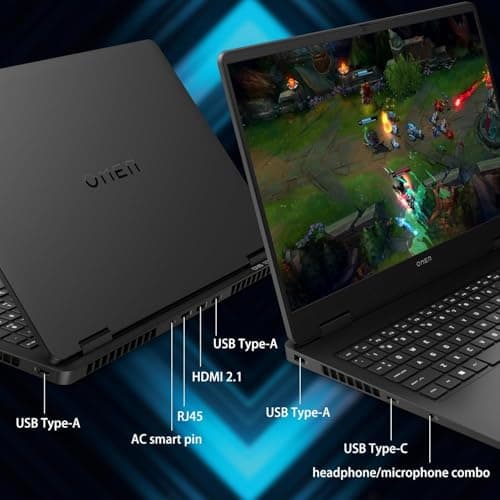 HP Omen RTX 5060 Gaming Laptop, 16.1" FHD+ 144Hz, AMD Ryzen 9 8940HX, 32GB DDR5 RAM, 1TB SSD, RGB Backlit KB, RJ-45, Bundle with Thunderobot 7 in-1 USB-C Hub, Black, Windows 11 Home 5