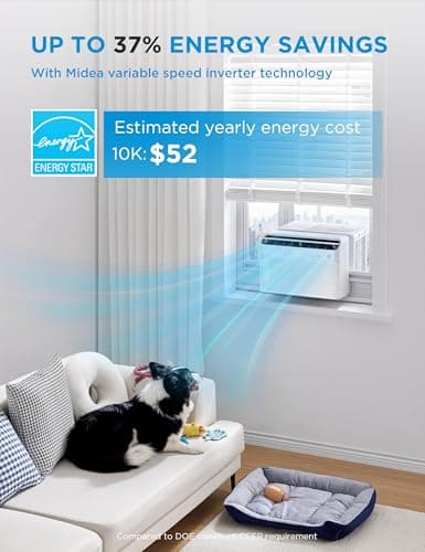 Midea 10,000 BTU U Shaped Smart Inverter Window Air Conditioner - Cools 450 Sq Ft, Ultra Quiet with Open Window Flexibility - Alexa/Google Assistant Compatible - 35% Energy Savings, Remote (Updated) 5