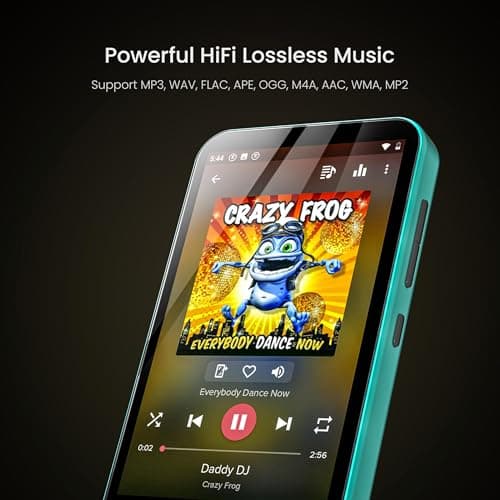 80GB Kids MP3 Player with Bluetooth and WiFi, Parental Controls, Pre-Installed Spotify, Spotify Kids, Audible, TIMMKOO 4" MP4 Player Up to 1TB (Blue) 4