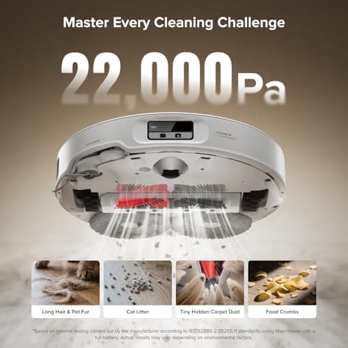 roborock Qrevo CurvX Robot Vacuum and Mop, 22,000Pa Suction, 3.14’’ Ultra Slim, Zero-Tangling Design, Reactive AI Obstacle Recognition, AdaptiLift Chassis, Auto Hot Water Mop Washing & Drying 2