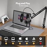 USB Microphone, MAONO 192KHZ/24Bit Plug & Play PC Computer Podcast Condenser Cardioid Metal Mic Kit with Professional Sound Chipset for Recording, Gaming, Singing, YouTube (AU-A04) 4