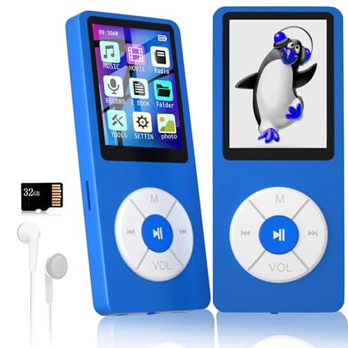 MP3 Player with 32GB TF Card,Built-in HD Speaker,Portable HiFi Music Player with Video/Voice Recorder/FM Radio/Photo Viewer/E-Book Player for Kids